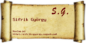 Sifrik György névjegykártya