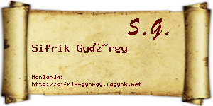 Sifrik György névjegykártya